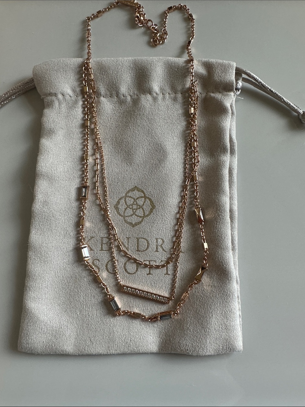 Kendra Scott Rose Gold Three-Tier Layered Necklace